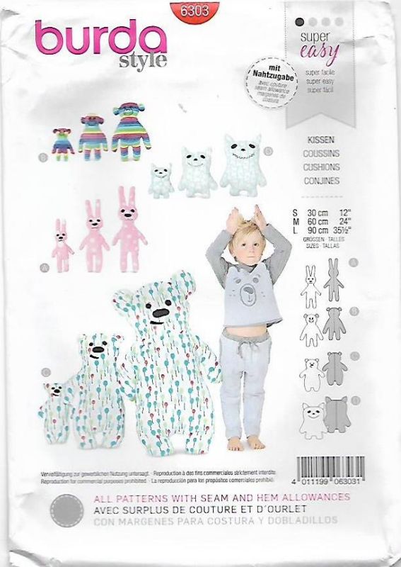 Picture of B219 BURDA 6303: BED TIME SOFT TOYS ONE SIZE 