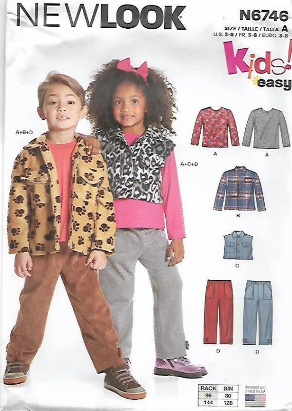 Picture of B183 NEW LOOK N6746: CHILD'S TOP & PANTS SIZE 3-8