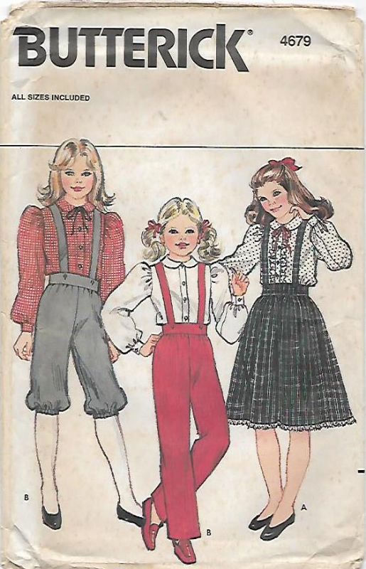 Picture of A68 BUTTERICK 4679:GIRL'S BLOUSE, SKIRT, PANTS & KNICKERS SIZE 7-14