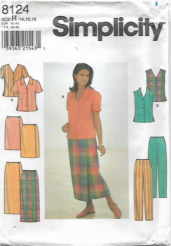 Picture of C225 SIMPLICITY 8124: SKIRTS, BLOUSE, & PANTS SIZE 14-18