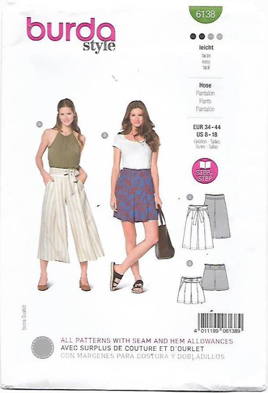 Picture of C112 BURDA 6138: PANTS & SHORTS SIZE 8-18