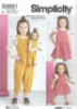 Picture of B163 SIMPLICITY S9661: KNIT TOP, OVERALLS & JUMPER & DOLLS CLOTHES SIZE 3-8