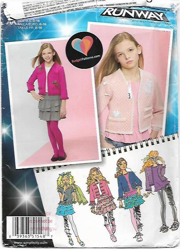 Picture of C45 SIMPLICITY 1548: GIRL'S TOP,JACKET & SKIRT SIZE 8-16