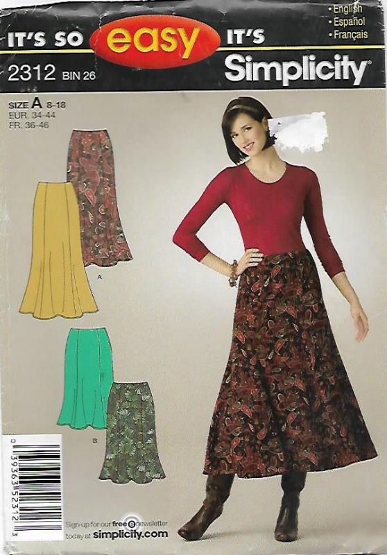 Picture of C292 SIMPLICITY 2312: SKIRT SIZE 8-18
