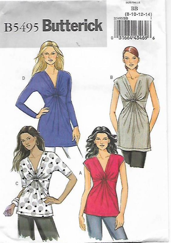 Picture of A140 BUTTERICK  B5495: TOPS SIZE 8-14