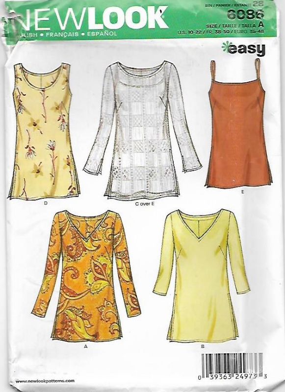 Picture of 57 NEW LOOK 6086: TOPS SIZE 10-22