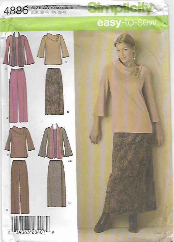 Picture of C151 SIMPLICITY 4886: TOP, PANTS & SKIRT SIZE 10-18