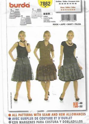 Picture of A31 BURDA 7862: SKIRT SIZE 10-22