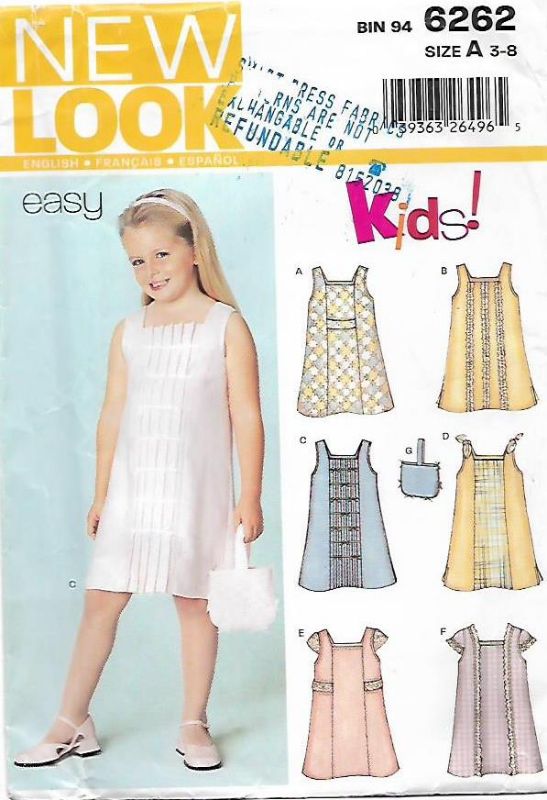 Picture of C228 NEW LOOK 6262: GIRL'S DRESS SIZE 3-8