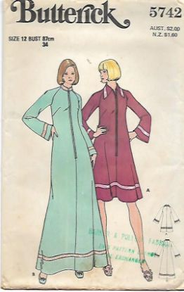 Picture of W24 BUTTERICK 5742: MISSES ROBE SIZE 12 ONLY 