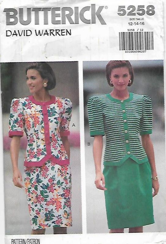 Picture of C98 BUTTERICK 5258: TOP & SKIRT SIZE 12-16