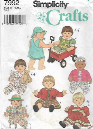 Picture of C257 SIMPLICITY 7992: DOLL'S CLOTHES SIZE 12"-22"