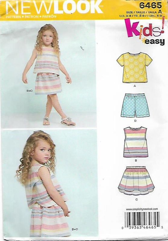 Picture of B179 NEW LOOK 6465: TOP, SKIRT & PANTS SIZE 3-8