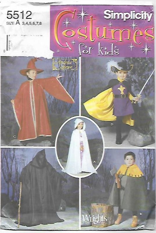 Picture of A108 SIMPLICITY 5512: KIDS COSTUMES SIZE 3-8