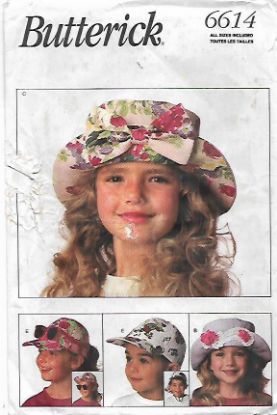 Picture of C95 BUTTERICK 6614: CHILD'S HATS SIZE SMALL - LARGE 