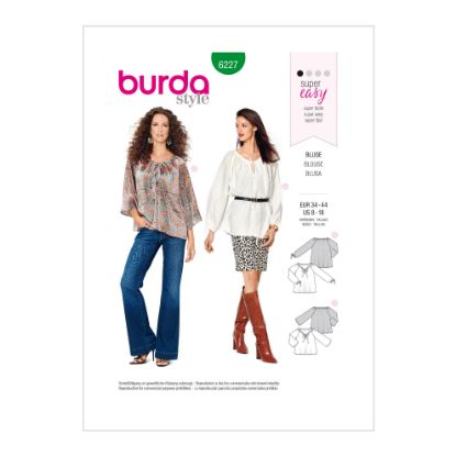 Picture of B295 BURDA 6227: TOPS SIZE 8-18