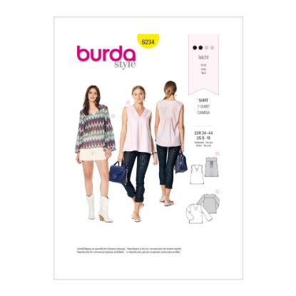 Picture of B225 BURDA 6234: TOP SIZE 8-18