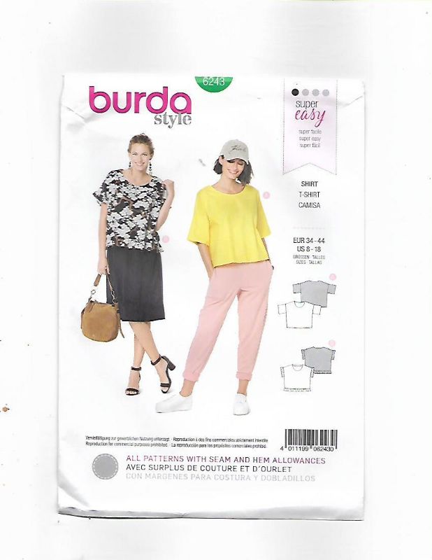 Picture of B231 BURDA 6243: TOPS SIZE 8-18