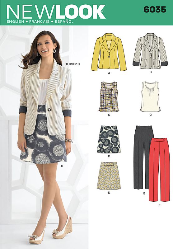 Picture of B34 NEW LOOK 6035: JACKET, TOP, SKIRT & PANTS SIZE 4-16