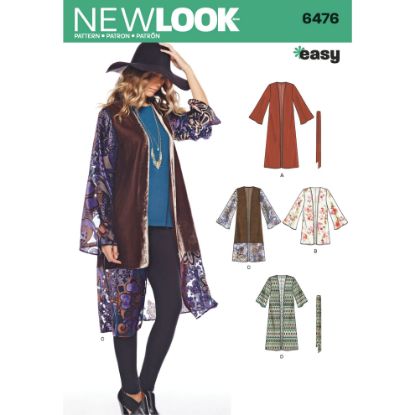 Picture of B143 NEW LOOK 6476: KIMONOS SIZE 8-18