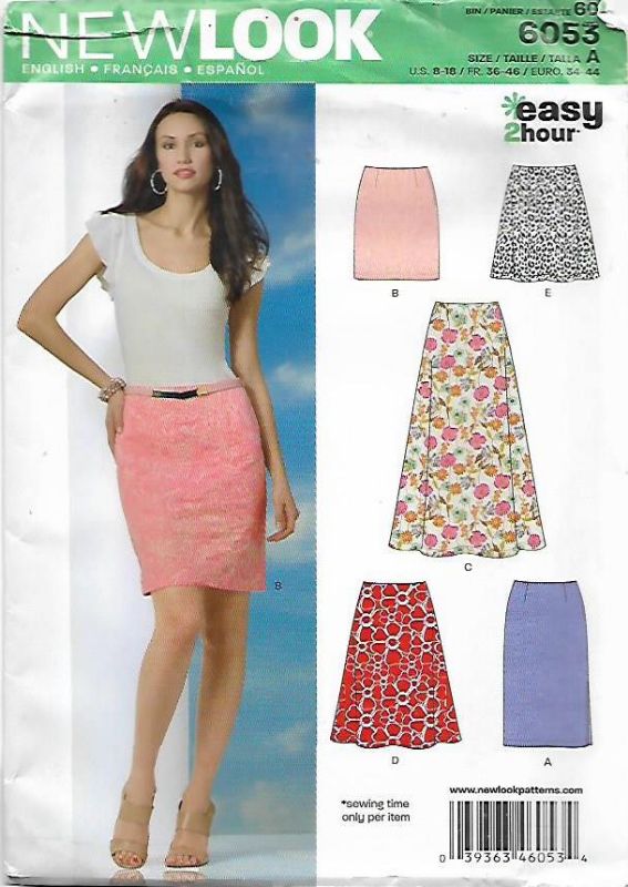 Picture of 106 NEW LOOK 6053: SKIRT SIZE 8-18