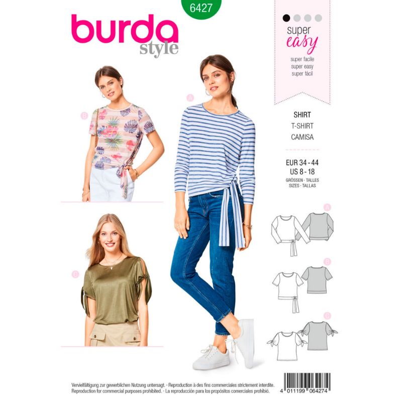 Picture of B253 BURDA 6427: TOP SIZE 8-18