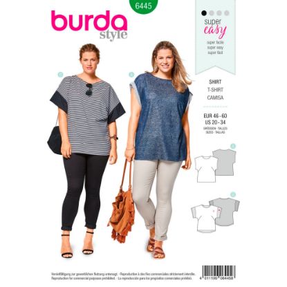 Picture of B123 BURDA 6445: TOPS SIZE 20-34