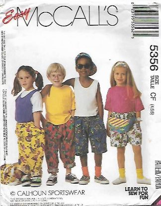 Picture of A41 McCALL'S 5356:  CHILD'S TOP, PANTS, SHORTS & BAG SIZE 4-6