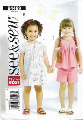 Picture of C274 SEE/SEW B4489: GIRL'S TOP, SHORTS & DRESS SIZE 6-8