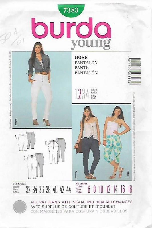 Picture of C195 BURDA 7383: PANTS SIZE 6-18