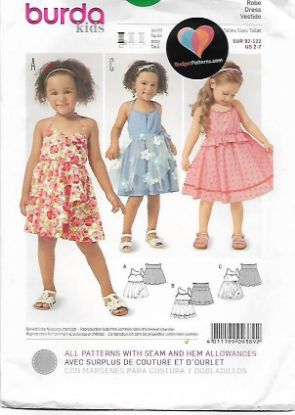 Picture of F16 BURDA 9389: GIRL'S DRESS SIZE 2-7