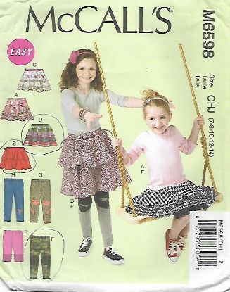 Picture of F15 McCALL'S M6598: GIRLS PANTS & SKIRT SIZE 7-14