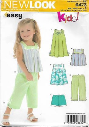 Picture of 126 NEW LOOK 6473: GIRL'S DRESS TOP & PANTS SIZE 6M-4