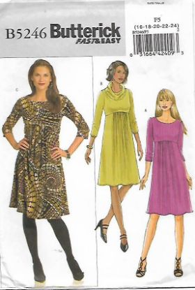 Picture of F16 BUTTERICK B5246: DRESS SIZE 16-24