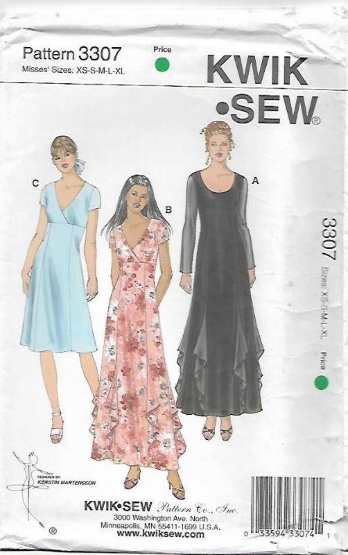 Picture of C315 KWIK*SEW 3307: DRESS SIZE XS-XL