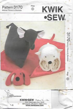 Picture of F2 KWIK*SEW 3170: ANIMAL PILLOWS & BLANKETS ONE SIZE 