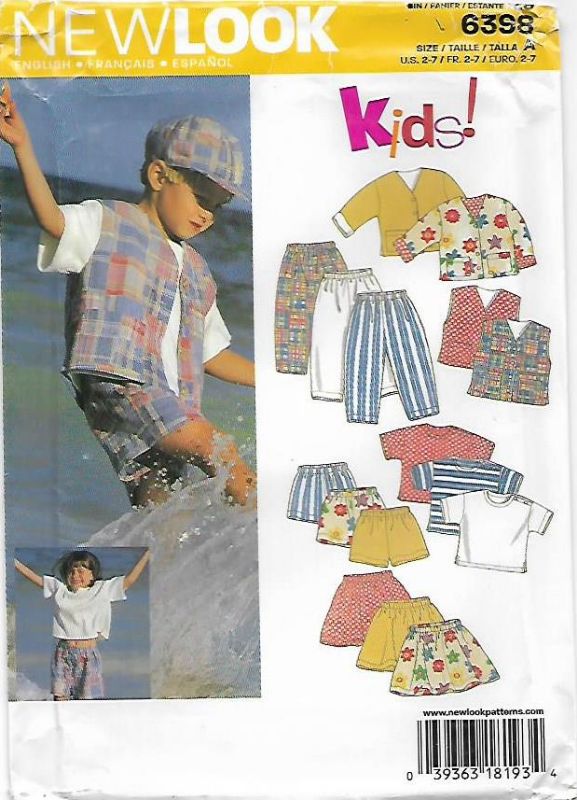 Picture of B117 NEW LOOK 6398: CHILDS TOPS, SKIRT & PANTS SIZE 2-7