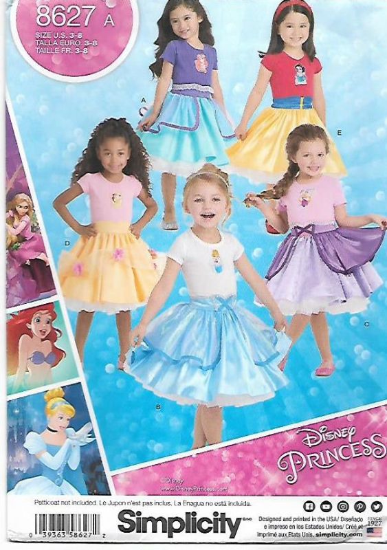 Picture of B220 SIMPLICITY 8627: CHILDS CHARACTER SKIRTS SIZE 3-8