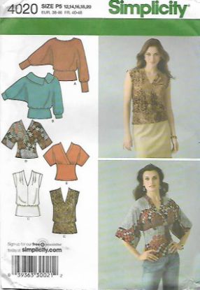 Picture of 106 SIMPLICITY 4020: TOPS SIZE 12-20 