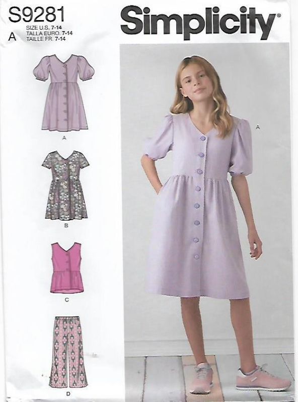 Picture of 120 SIMPLICITY S9281: DRESS, TOP & PANTS SIZE 7-14