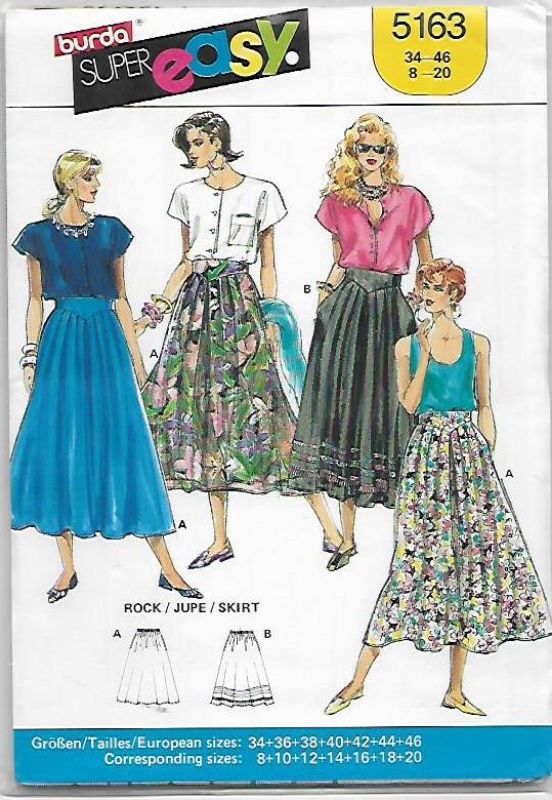 Picture of A94 BURDA 5163: MISSES SKIRT SIZE 8-20