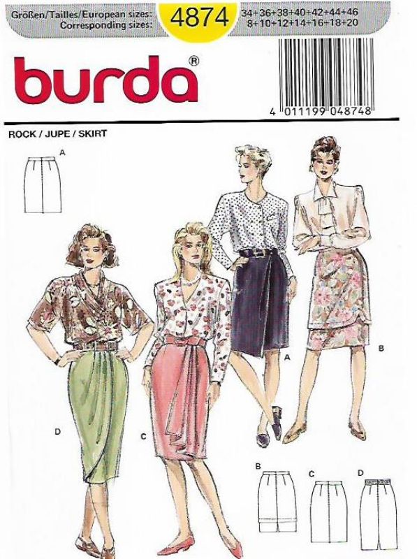 Picture of A63 BURDA 4874: SKIRT SIZE 8-20